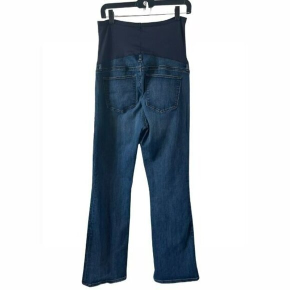 Women GAP Maternity Boot Cut 10 Blue Medium Wash Perfect Demi Panel Jeans - Picture 2 of 4